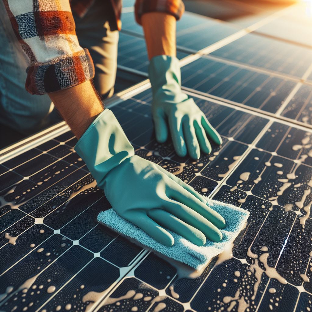 Cleaning solar panels with vinegar