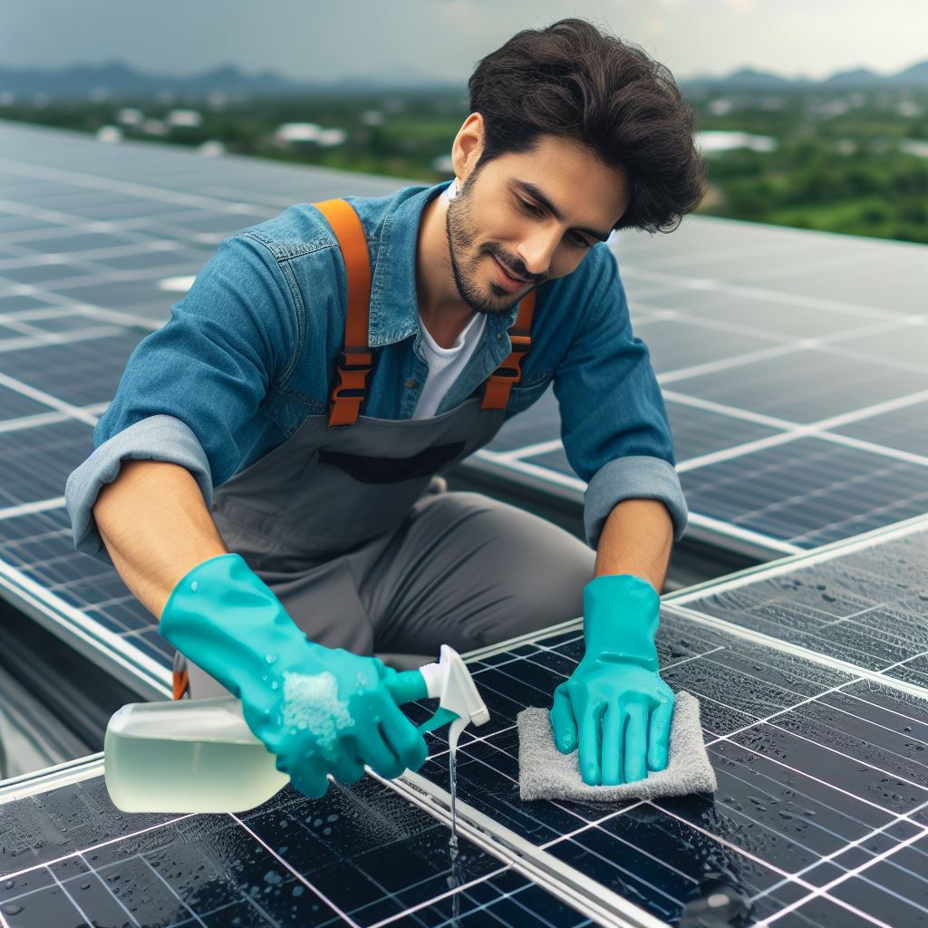 Cleaning solar panels with vinegar