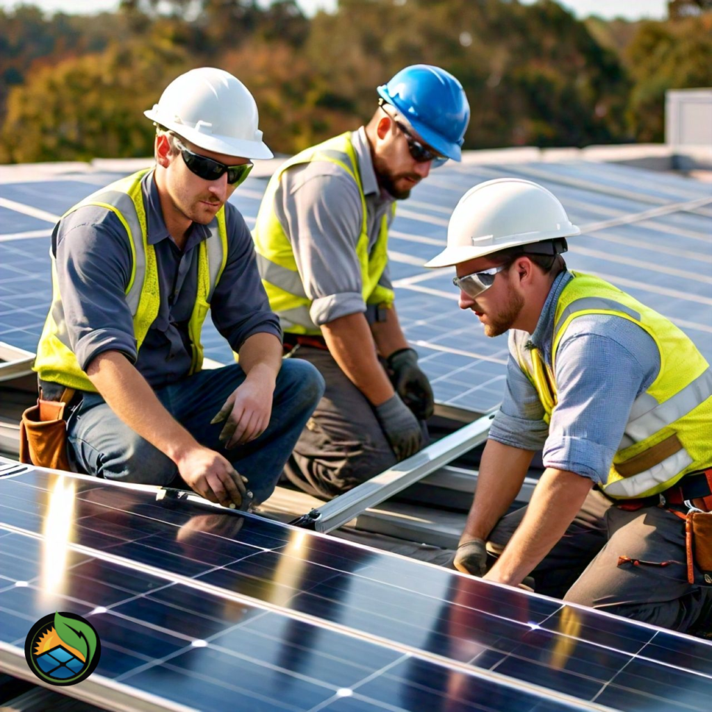 Engineers Installing Solar Panels