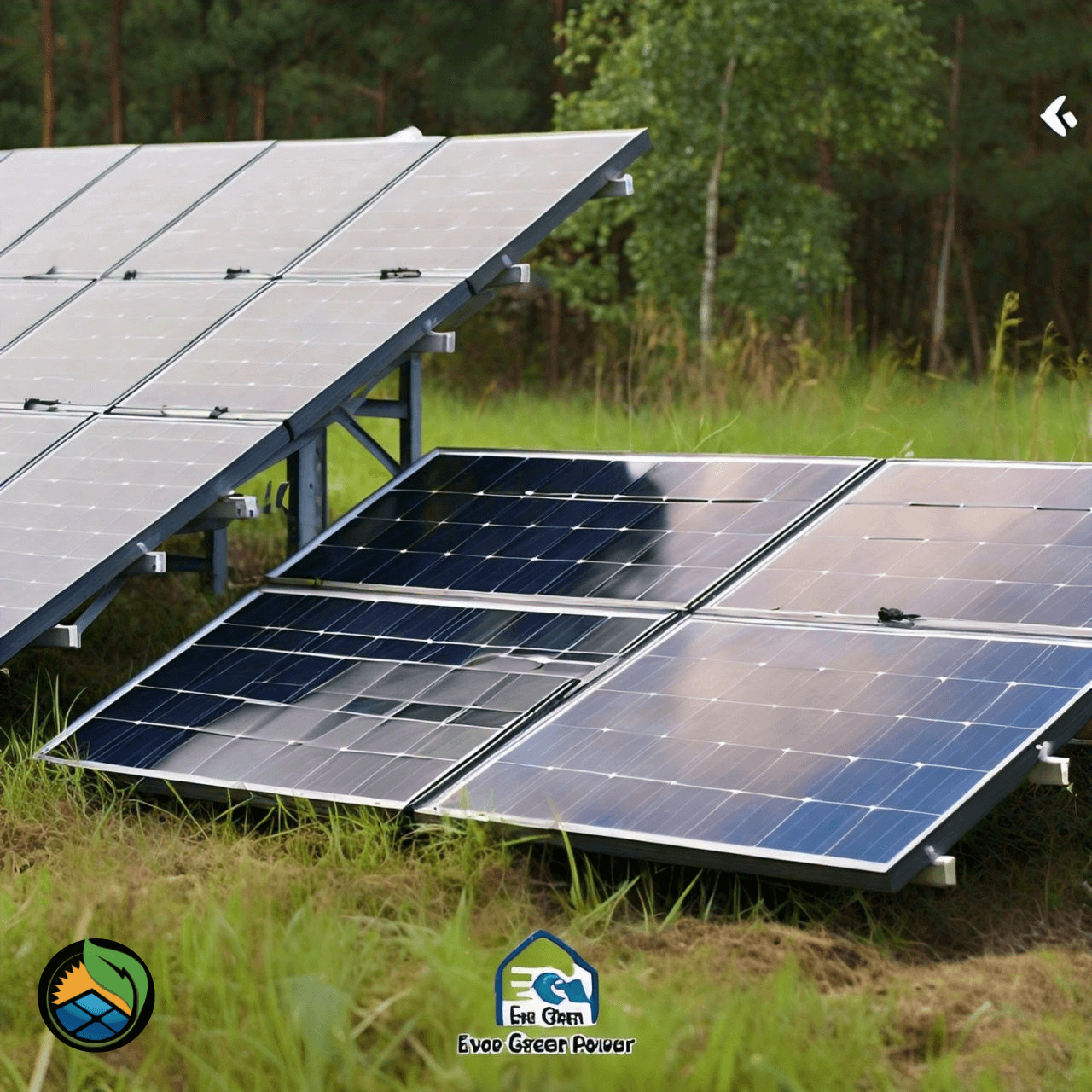 High-efficiency solar panels by Ever Green Power installed in a field