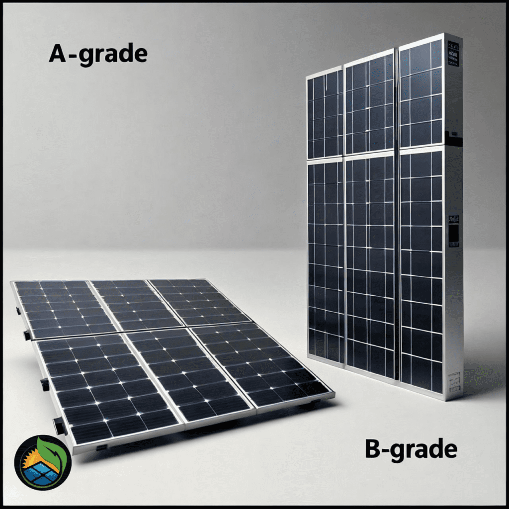 A grade and B grade solar panels